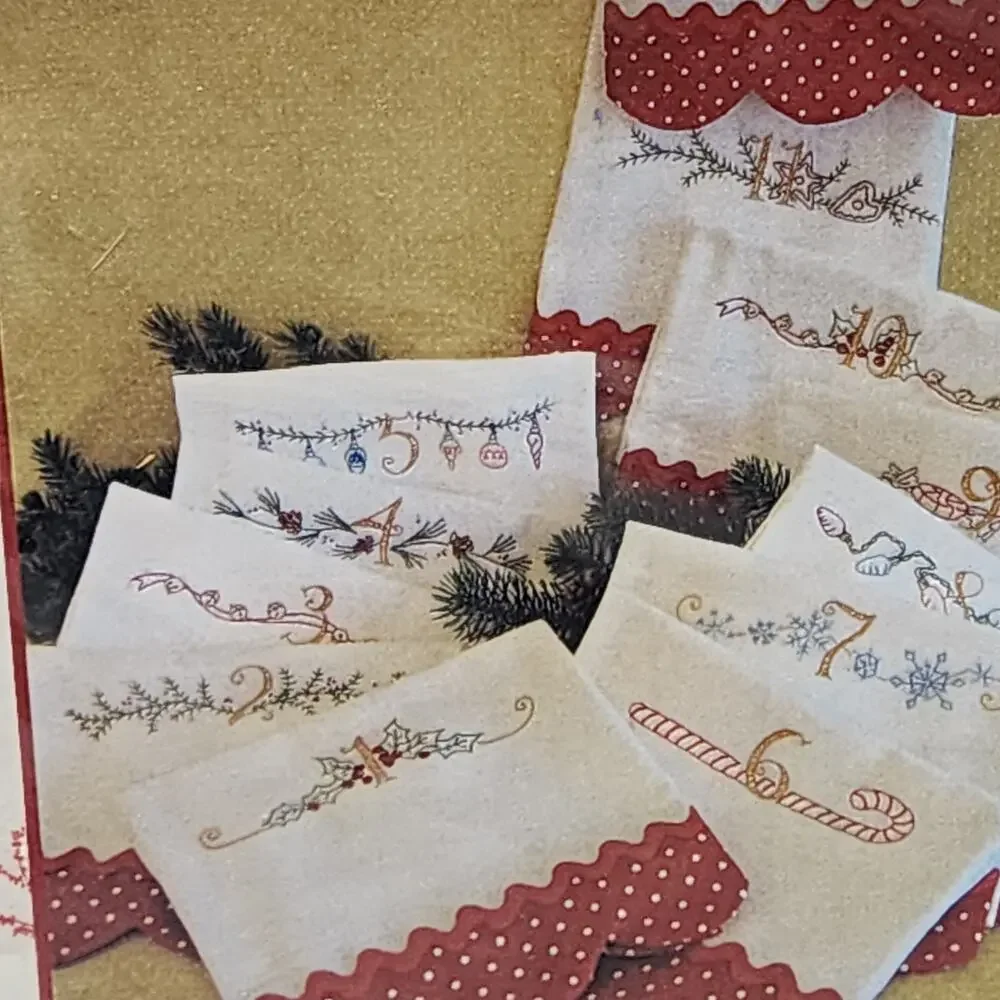 Twelve Days of Christmas Tea Towels Pattern 416 Embroidery Crab Apple Hill 2008